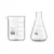 SBT 2pcs Borosilicate 3.3 Glass 250 ml Beaker and 100 ml Conical Flask with Graduation Marks