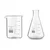 SBT 2pcs Borosilicate 3.3 Glass 250 ml Beaker and 500 ml Conical Flask with Graduation Marks