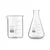 SBT Set of 2 Borosilicate 3.3 Glass 25ml Beaker and 250ml Conical Flask with Graduation Marks