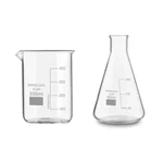 SBT Borosilicate 3.3 Glass 500 ml Beaker and 100 ml Conical Flask with Graduation Marks