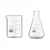 SBT Borosilicate 3.3 Glass 500 ml Beaker and 100 ml Conical Flask with Graduation Marks