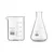 SBT 2pcs Borosilicate 3.3 Glass 500 ml Beaker and 25 ml Conical Flask with Graduation Marks