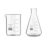 SBT Borosilicate 3.3 Glass 50 ml Beaker and 250 ml Conical Flask with Graduation Marks