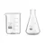 SBT Combo of Borosilicate 3.3 Glass 50 ml Beaker and 25 ml Conical Flask with Graduation Marks