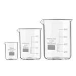 SBT Set of 3 Beaker 10ml, 500ml, 1000ml with Graduation Marks, Borosilicate 3.3 Glass for Laboratory