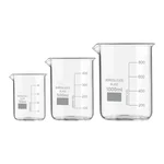 SBT Set of 3 Beaker 50ml, 500ml, 1000ml with Graduation Marks, Borosilicate 3.3 Glass for Laboratory
