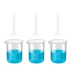 SBT Instruments Scientific Polypropylene 3 Cylinder 25ml & 3 Measuring Beaker 500ml Combo with Blue Printed Graduation