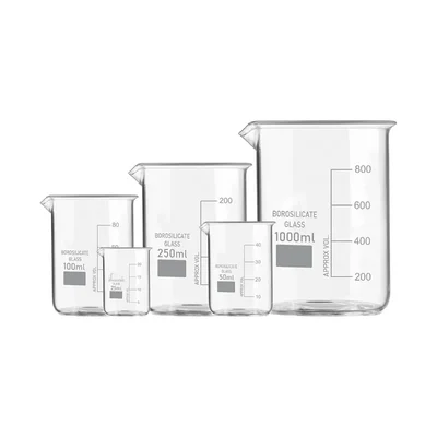 SBT Borosilicate 3.3 Glass Beaker 25ml, 50ml, 100ml, 250ml, 1000ml with Graduation Marks for Laboratory