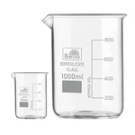 Bello Borosilicate 3.3, Set of 2 Glass Beaker 50 ml, 1000 ml with Graduation Marks for Chemistry Laboratory