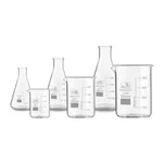 SBT Instruments Borosilicate 3.3 Glass, Combo of 3 Beakers and 3 Conical Flask of 25ml, 250 ml, 500 ml with Graduation Marks