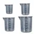 SBT Instruments 4pcs Polypropylene Measuring Beaker with Graduation 50ml,100ml, 250ml, 500ml Capacity