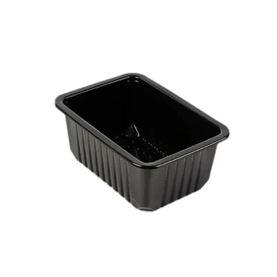 Reusable 140*190*100mm Black Rectangular Food Container (Pack-25 pcs)