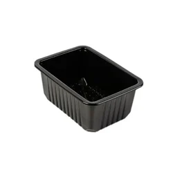 Reusable 140*190*100mm Black Rectangular Food Container (Pack-25 pcs)