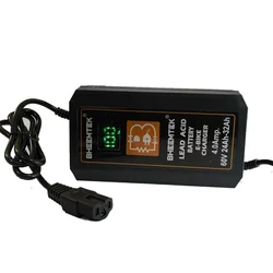 Bheemtek 04Amp Fast Charger for 60V Sealed Lead Acid Battery with T Connector (3-Pin)–Efficient and Safe Charging Adapter