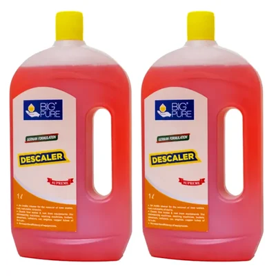 2pcs Combo Pack of BIG Pure 2L(1L x 2pcs) Industrial Descaler Supreme to Remove Lime Scales, Rust, Stains