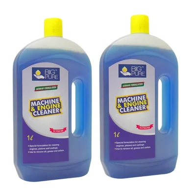 2 Pack of BIG Pure 2 Liter (1L x 2pcs) Industrial Machine & Engine Cleaner To Remove Oil, Grease, Carbon