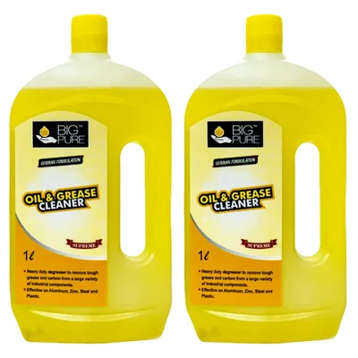 2 Pack of BIG Pure 2L(1L x 2pcs) Industrial Oil & Grease Cleaner for Kitchen, Gas Stove, Oily Grill, Oily Exhaust Fan