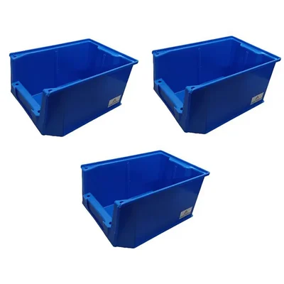 Avsar 300 x 200 x 160 mm FPO Blue Storage Bin with HDPE Material (Bin-35) - Pack of 3