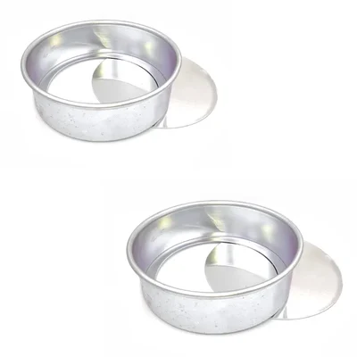 Pack of 2 Round Bottom Removable Cake Pan Mould for Oven Big Size(Size-9 Inch)