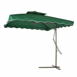 Premium Quality 8 Feet Height Green Colour Square Out Door Cantilever pole Umbrella