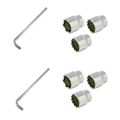 Venus 12.5 mm Cold Forged Socket Drive Hex/Bi-Hex Socket with 10 Inch L-Handle (Metric : 20,21,22 mm) Pack of 2