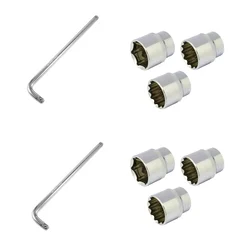 Venus 12.5 mm Cold Forged Socket Drive Hex/Bi-Hex Socket with 10 Inch L-Handle (Metric : 20,21,22 mm) Pack of 2