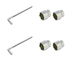 Venus 12.5 mm Cold Forged Socket Drive Hex/Bi-Hex Socket with 12 Inch L-Handle (Metric : 23,24 mm) Pack of 2