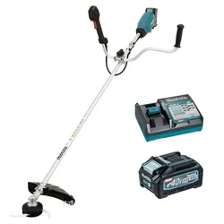 Makita UR016GM101, 40V 600W Cordless 3-Speed Grass Trimmer, Bike Handle with Battery & Charger