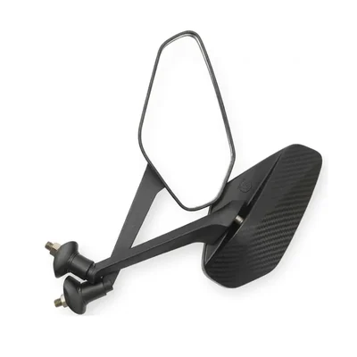 Heavy Duty Rear View Mirror set for Sports Bikes, Universal Carbon Fiber Design with Adjustable Stem & Anti-Glare Glass