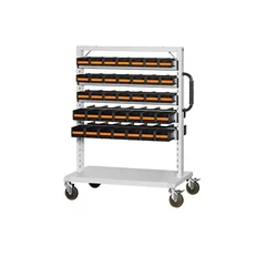 Suwas Trolley 8-10 Kg./Shelf Load Capacity Powder Coated BIN Handling Trolley, 10 Shelves (SU-BST-003)
