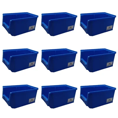 Avsar 200 x 125 x 100 mm FPO Blue Storage Bin, Premium HDPE Material (Bin-15) - Pack of 9