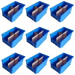 Avsar 200 x 125 x 100 mm FPO Blue Storage Bin with Verticle & Horizontal Partition, HDPE Material (Bin-15) - Pack of 9