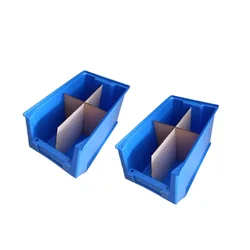 Avsar 350 x 200 x 200 mm FPO Blue Storage Bins With Vertical & Horizontal Partition, HDPE Material (Bin-45) (Pack Of 2)