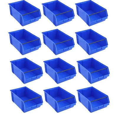 Supreme 515x310x200 mm Premium Plastic Storage Bin (BIN-50)-Pack of 12(Color-Blue)