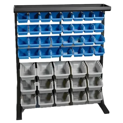 Suwas Trolley 7 Shelves Powder Coated Finish Bin Storage Rack With Bins, Load Capacity-8 Kg/Shelf (47 Bins) (Warranty-1 year) (SU-BSR-004)