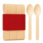 160mm Biodegradable Wooden Spoons for Catering & Events, Eco-Friendly Disposable Cutlery, 400 Pcs
