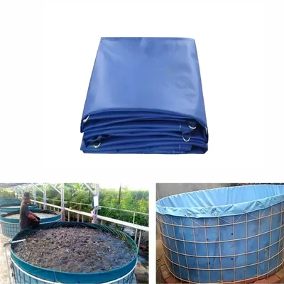 ZN GLOBAL 650 GSM Round Tarpaulin for Biofloc Fish Tank, Capacity 30000L