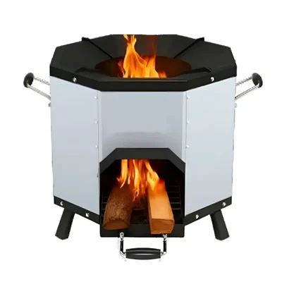 Greenway Yula Commercial Biomass Wood Stove Steel and Aluminum Body with Bakelite Handles