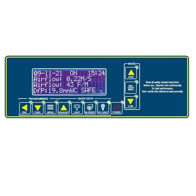 LuxMed Biosafety Controller LCD Display Menu Control Blower Regulation Dual Sensor Duo