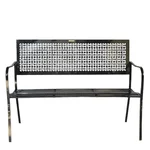 Ecofynd Black 2 Seater Garden Bench 1.8ft(D) X 3.2ft(W) X 3.1ft(H) Waterproof Seating Bench for Indoor & Outdoor