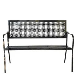 Ecofynd Black 2 Seater Garden Bench 1.8ft(D) X 3.2ft(W) X 3.1ft(H) Waterproof Seating Bench for Indoor & Outdoor