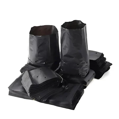 AgriVision 5x7 Inch Black Biodegradable Nursery Bags (Pack of 2000) UV Coated, Drainage Holes for Seedlings & Plants