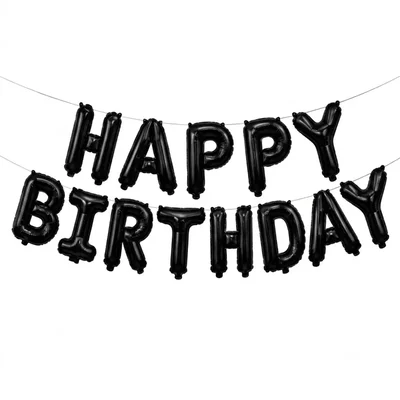 Pack of 10, 20, 50, 70, 100 | Black Foil Happy Birthday Party Balloon, Alphabets Reusable Self Sealing Decor(Pack-10 pcs)