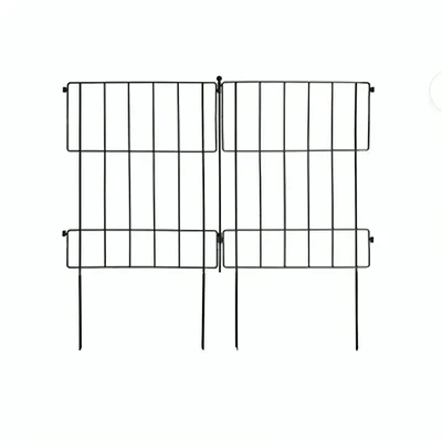 Ecofynd GF006-BLK-105 43 m Fence Picket (Black) Durable Black Metal Garden Fence for Outdoor Use.