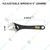 Globus 8 inches (200 mm) Black Finish Steel Black Adjustable Steel Wrench (366)