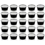 400ml Plastic Food Containers with Lids, Reusable Microwave & Freezer Safe Black Round Box for Commercial Food Delivery