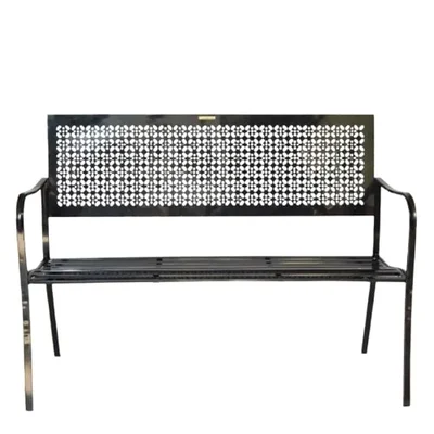Ecofynd Black 3 Seater Garden Bench 1.8ft(D) X 4.1ft(W) X 3.1ft(H) Waterproof Seating Bench for Indoor & Outdoor