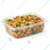 400 Pcs, 2250 ml Transparent Hinged PET Container for Meal, Snacks, Cookies Packaging