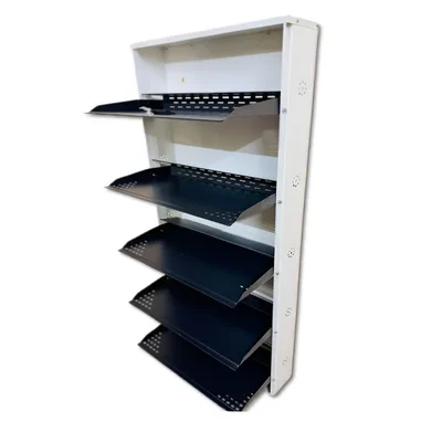 Expert 5.57 x 2.31 x 1 Feet 5 Shelves Wall Mounted Shoe Rack (Black & Ivory Color)