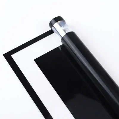 20 Sheet Korean Waterproof Window Bouquet Paper Pack of 2 with Pull Bows Black